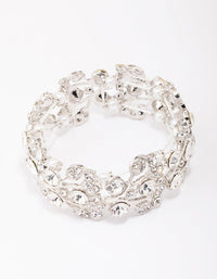 Silver Diamante Pearl Stretch Bracelet - link has visual effect only