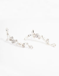 Silver Multi Diamante Cuff Earrings - link has visual effect only