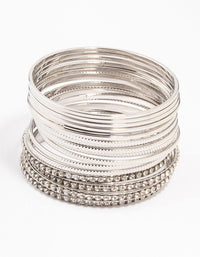 Rhodium Bangles Multipack - link has visual effect only