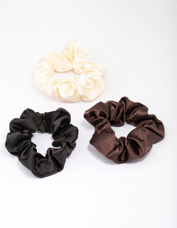 Neutral Satin Hair Scrunchie 3-Pack