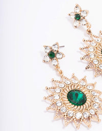 Gold Emerald Celestial Drop Earrings - link has visual effect only