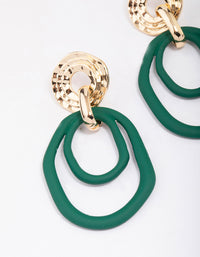 Gold Smooth Circle Drop Earrings - link has visual effect only