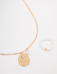 Gold Celestial Coin Jewellery Set - link has visual effect only