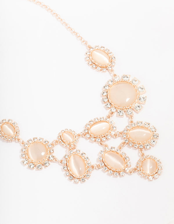 Rose Gold Glowing Circular Statement Necklace