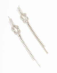 Rhodium Cubic Zirconia Cupchain Drop Earrings - link has visual effect only