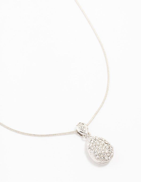 Silver Diamante Pendant Necklace