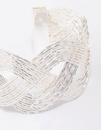 Silver Twisted Bold Wrist Cuff - link has visual effect only