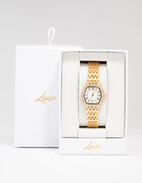 Gold Small Vintage Diamante Watch - link has visual effect only