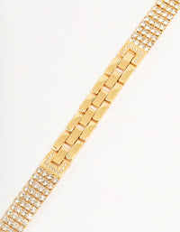 Gold Diamante Watch Strap 42/44/45 mm - link has visual effect only