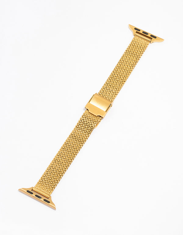 Gold Herringbone Watch Strap 38/40/41 mm