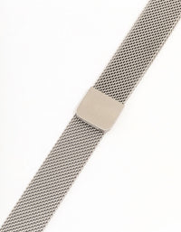 Thin Rhodium Mesh Watch Strap 38/40/41 mm - link has visual effect only