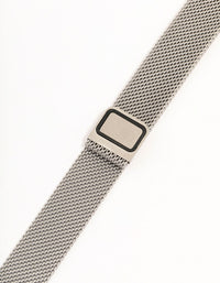 Thin Rhodium Mesh Watch Strap 38/40/41 mm - link has visual effect only