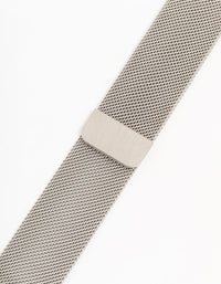 Rhodium Mesh Watch Strap 42/44/45 mm - link has visual effect only