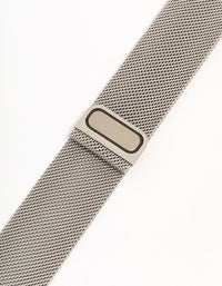 Rhodium Mesh Watch Strap 42/44/45 mm - link has visual effect only