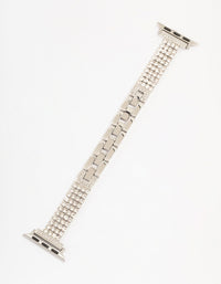 Rhodium Diamante Watch Strap 38/40/41 mm - link has visual effect only