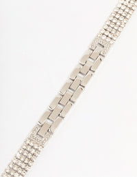 Rhodium Diamante Watch Strap 38/40/41 mm - link has visual effect only