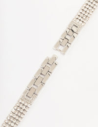 Rhodium Diamante Watch Strap 38/40/41 mm - link has visual effect only