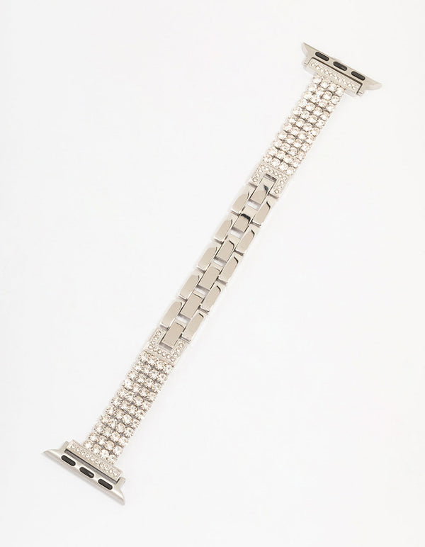 Rhodium Diamante Watch Strap 38/40/41 mm