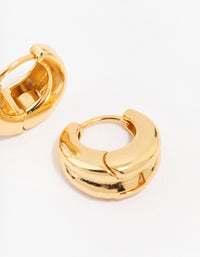 Gold Plated Ribbed Hoop Earrings - link has visual effect only