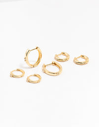 Gold Plated Graduating Cubic ZIrconia Hoop Earrings - link has visual effect only