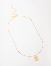 Gold Plated Brass Organic Rectangular Star Pendant Necklace - link has visual effect only