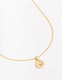 Gold Plated Organic Round Star Pendant Necklace - link has visual effect only