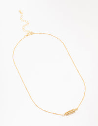 Gold Plated Station Barell Necklace - link has visual effect only