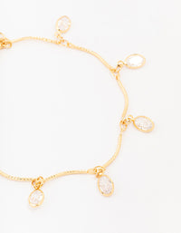 Gold Plated Vine Crystal Charm Bracelet - link has visual effect only