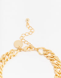 Gold Plated Bold Chain Bracelet - link has visual effect only