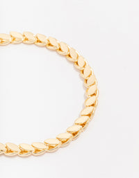 Gold Plated Risoni Chain Bracelet - link has visual effect only