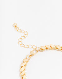 Gold Plated Risoni Chain Bracelet - link has visual effect only