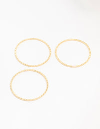 Gold Plated Brass Texture Bangle 3-Pack - link has visual effect only