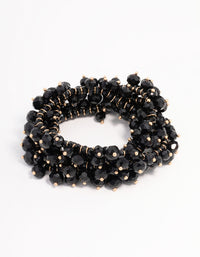 Black Beaded Textured Bracelet - link has visual effect only