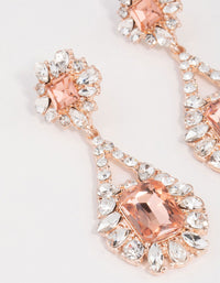 Rose Gold Antique Pink Stone Drop Earrings - link has visual effect only