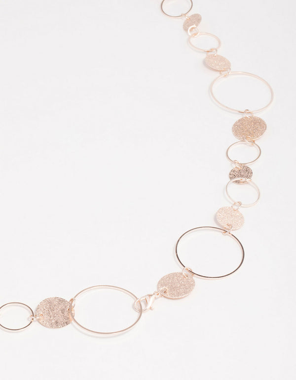 Rose Gold Stone Circular Chain Necklace