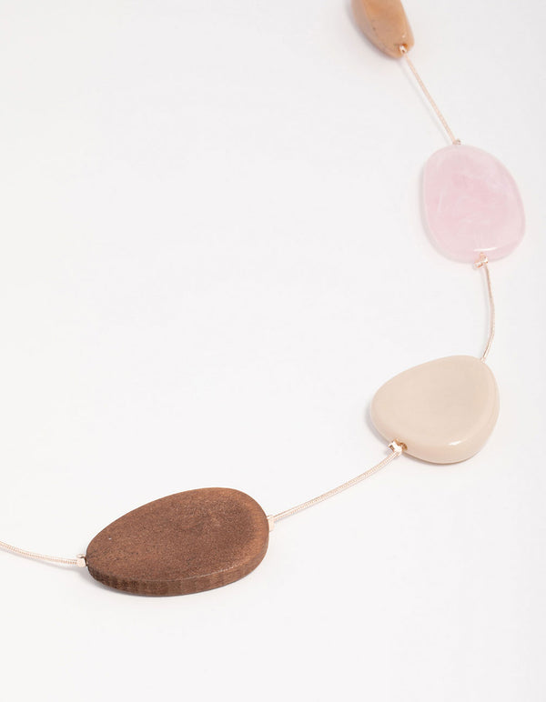 Rose Gold Neutral Stone Necklace