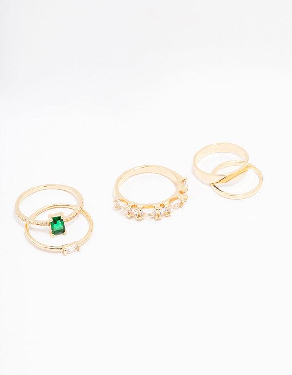 Gold Plated Bling Rings 5-Pack