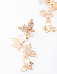 Gold Cubic Zirconia Butterfly Drop Earrings - link has visual effect only