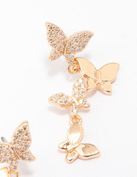 Gold Cubic Zirconia Butterfly Drop Earrings - link has visual effect only