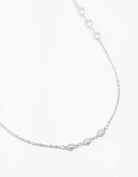 Rhodium Cubic Zirconia Lariat Necklace - link has visual effect only