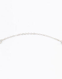 Rhodium Cubic Zirconia Lariat Necklace - link has visual effect only