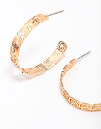 Gold Textured Spiral Hoop Earrings - link has visual effect only