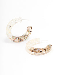 Acrylic Clear Glitter Hoop Earrings - link has visual effect only