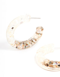 Acrylic Clear Glitter Hoop Earrings - link has visual effect only