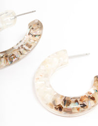 Acrylic Clear Glitter Hoop Earrings - link has visual effect only