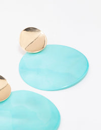 Gold Circle Drop Earrings - link has visual effect only