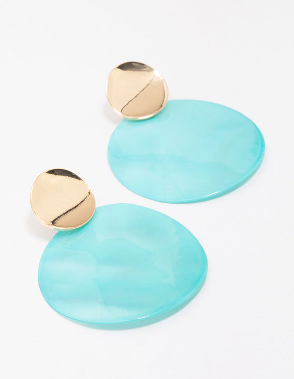 Gold Circle Drop Earrings