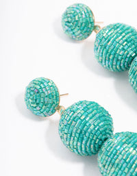 Blue Triple Ball Drop Earrings - link has visual effect only