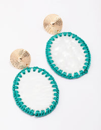 Oval Woven Drop Earrings - link has visual effect only