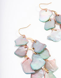 Layered Shell Pearl Petal Drop Earrings - link has visual effect only